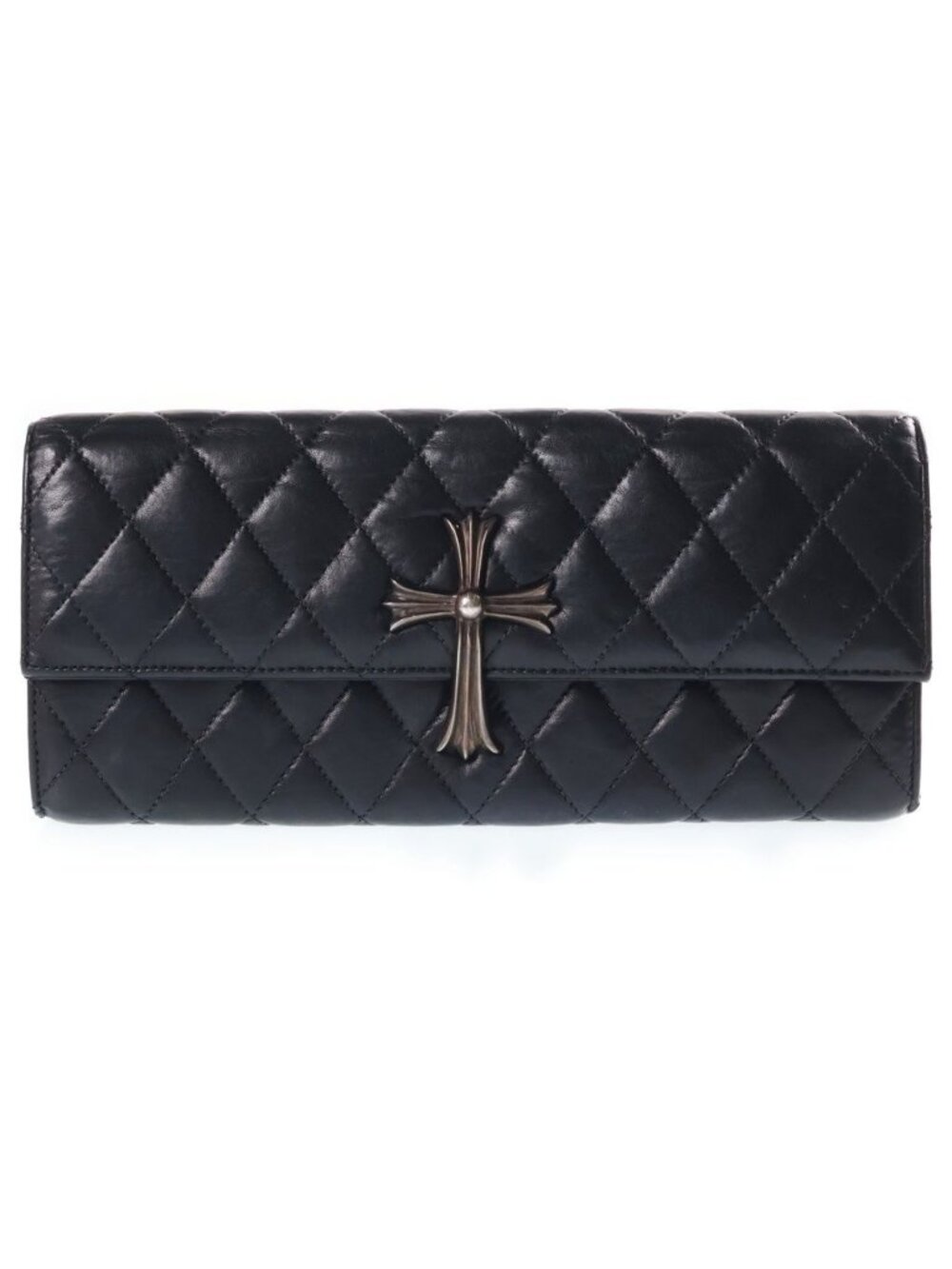 Chrome Hearts Dinner LG CH Cross Large CH Leather Clutch with Cloth